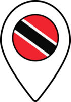 Trinidad en Tobago vlag kaart pin navigatie icoon. png