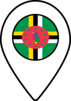 dominica bandeira mapa PIN navegação ícone. png