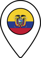 Equador bandeira mapa PIN navegação ícone. png