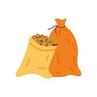 Two sacks of potatoes. Vector hand drawn