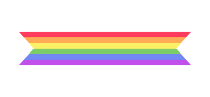 Abstract rainbow ribbon or banner LGBT pride flag.  Pride month graphic poster design element template. png