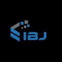 IBJ letter logo design on black background. IBJ creative initials letter logo concept. IBJ letter design. vector