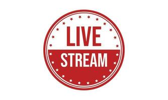 Live Stream Rubber Stamp Seal Vector