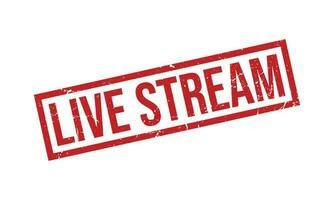 Live Stream Rubber Stamp Seal Vector