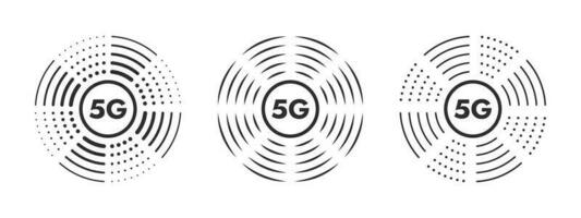 rápido celular conectividad iconos 5g red inalámbrico tecnología. súper rápido 5g celular. vector escalable gráficos