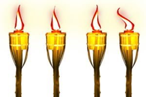 light fire for bamboo lamp posts at night Eid Eve Celebration png