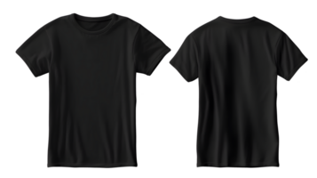 black tshirt mockup on transparent background png