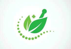 Modern Medical and health care center Ayurvedic logo design, Vector illustration