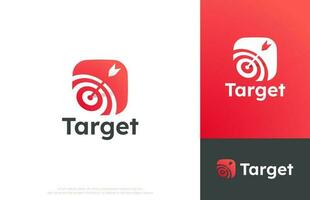 arrow right on target logo design vector