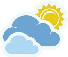 Sun and cloud icon on background for graphic and web design. Simple vector sign. Internet concept symbol for website button or mobile app