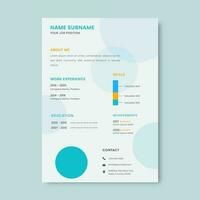 Editable CV Or Resume Template Layout In White And Blue Color. vector