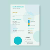 Editable CV Or Resume Template Layout In White And Blue Color. vector