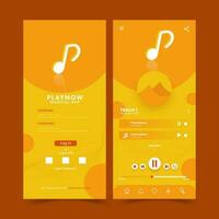 Set Of UI, UX, GUI Screens Musical App Template Layout Including Login, Tracking Songs. vector