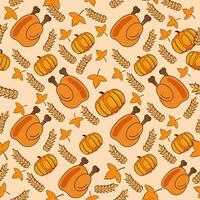 Seamless Thanksgiving Theme Pattern Background. vector