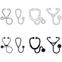 Stethoscope vector icon set, medicine illustration symbol collection. doctor sign. hospital logo.