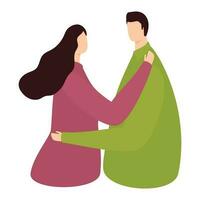 Faceless Romantic Couple Dancing On White Background. vector