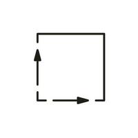 Square meter, size surface m2 icon. Measuring area dimension sign. Measure of place with length and width arrow. Quantity square metre of space. Vector illustration