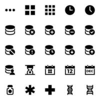 Glyph icons for User interface. vector