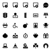 Glyph icons for User interface. vector