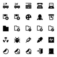 Glyph icons for User interface. vector