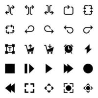 Glyph icons for User interface. vector