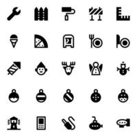 Glyph icons for User interface. vector