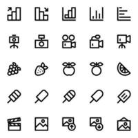 Outline icons for user interface. vector