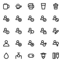 Outline icons for user interface. vector