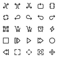 Outline icons for user interface. vector