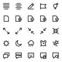 Outline icons for user interface. vector