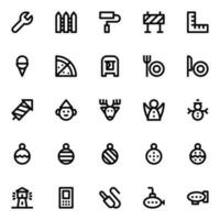 Outline icons for user interface. vector