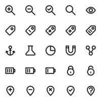 Outline icons for user interface. vector