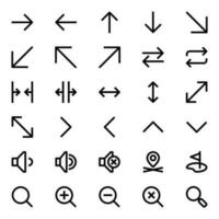 Outline icons for user interface. vector