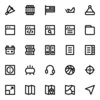 Outline icons for user interface. vector