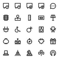 Outline icons for user interface. vector