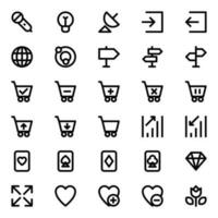 Outline icons for user interface. vector