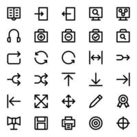 Outline icons for user interface. vector