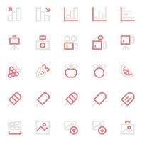 Two color outline icons for User interface. vector