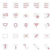 Two color outline icons for User interface. vector