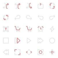 Two color outline icons for User interface. vector