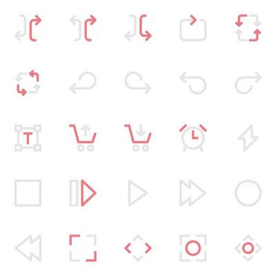 Two color outline icons for User interface.