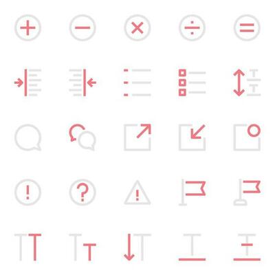Two color outline icons for User interface.