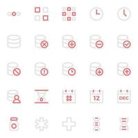 Two color outline icons for User interface. vector