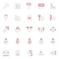 Two color outline icons for User interface. vector