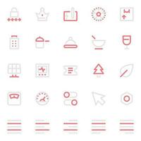 Two color outline icons for User interface. vector