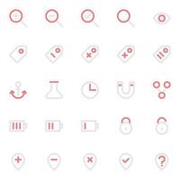 Two color outline icons for User interface. vector