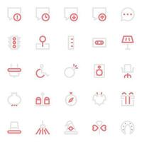 Two color outline icons for User interface. vector