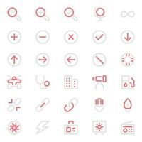 Two color outline icons for User interface. vector
