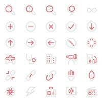 Two color outline icons for User interface. vector