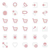 Two color outline icons for User interface. vector